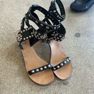 Isabel Marant runway jeweled and studded block heel sandals size 37
